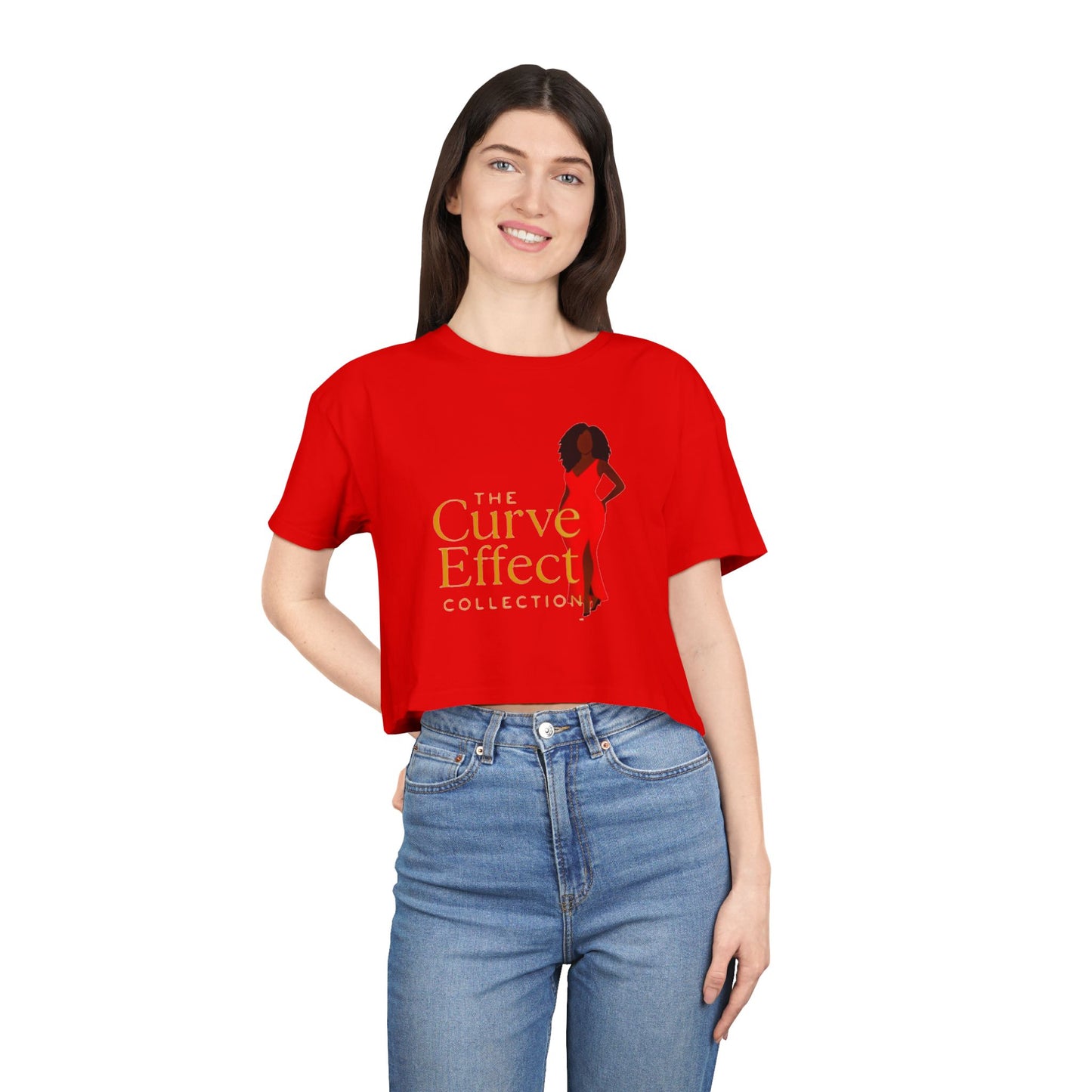 Curve Effect Women's Crop Tee - Empowering Fashion for Curvy Women, Trendy Top, Summer Style, Gift for Her, Casual Wear