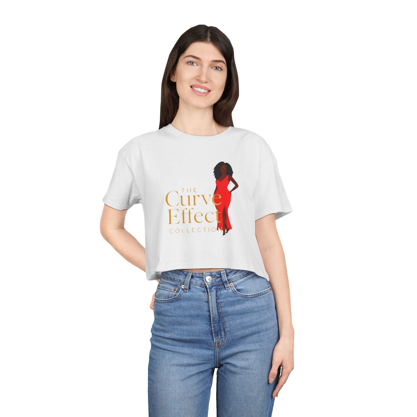 Curve Effect Women's Crop Tee - Empowering Fashion for Curvy Women, Trendy Top, Summer Style, Gift for Her, Casual Wear