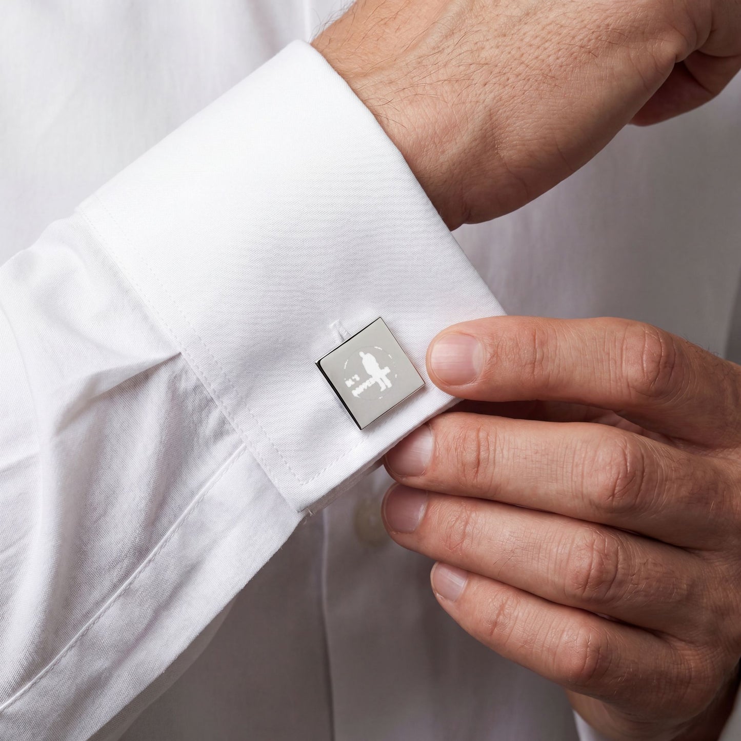 Gold Square Cufflinks — Minimal Silhouette Groom & Formal Dress Accessories