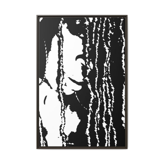 Black and White Portrait Matte Canvas Framed Wall Art