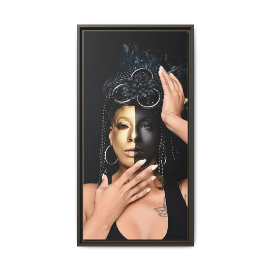 Dual-Tone Glam Portrait Matte Canvas Framed Wall Art