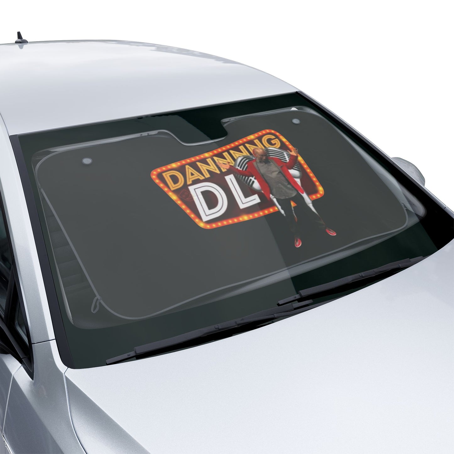 Dancing DL Car Sun Shades, Fun Auto Accessory, UV Protection, Humor Gift for Drivers, Summer Road Trip Essential