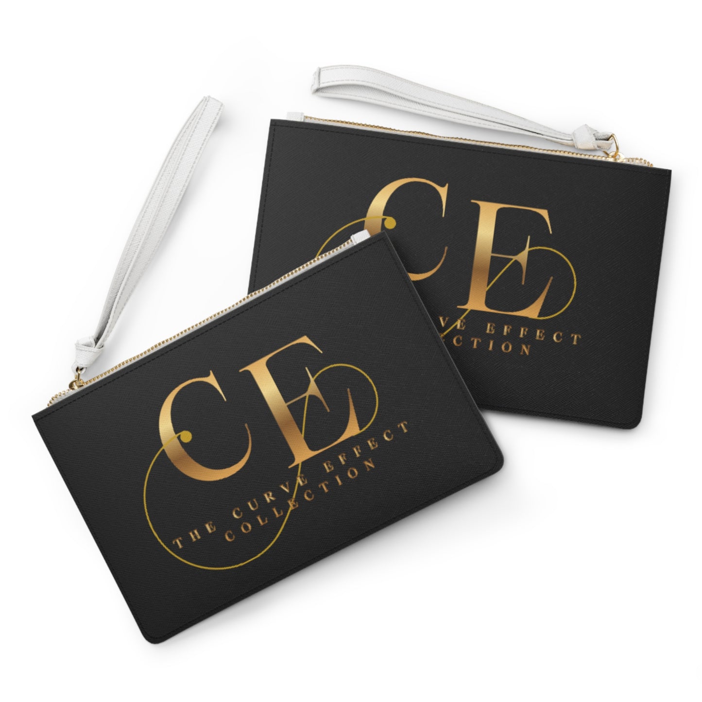 Clutch Bag - The Curve Effect Collection Gold Monogram Wristlet