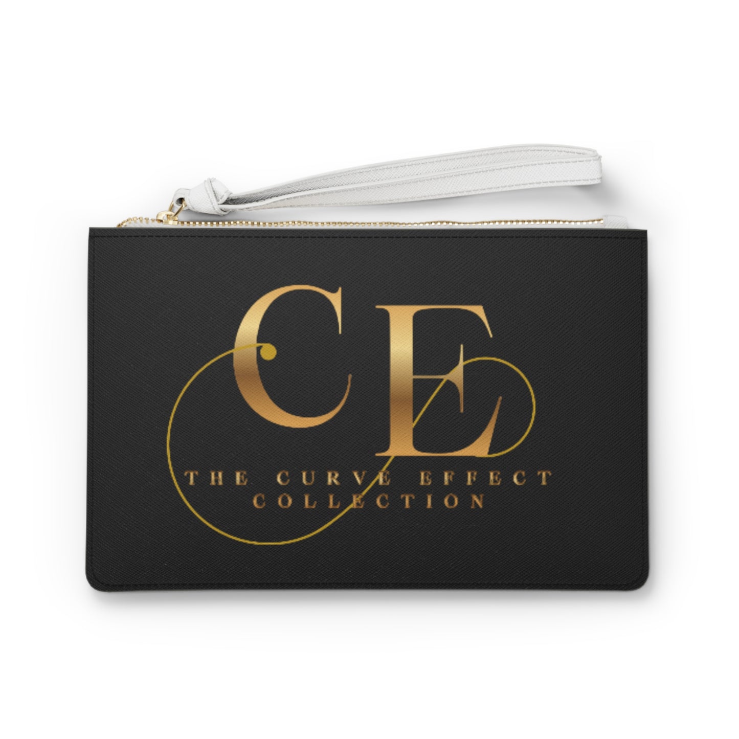 Clutch Bag - The Curve Effect Collection Gold Monogram Wristlet
