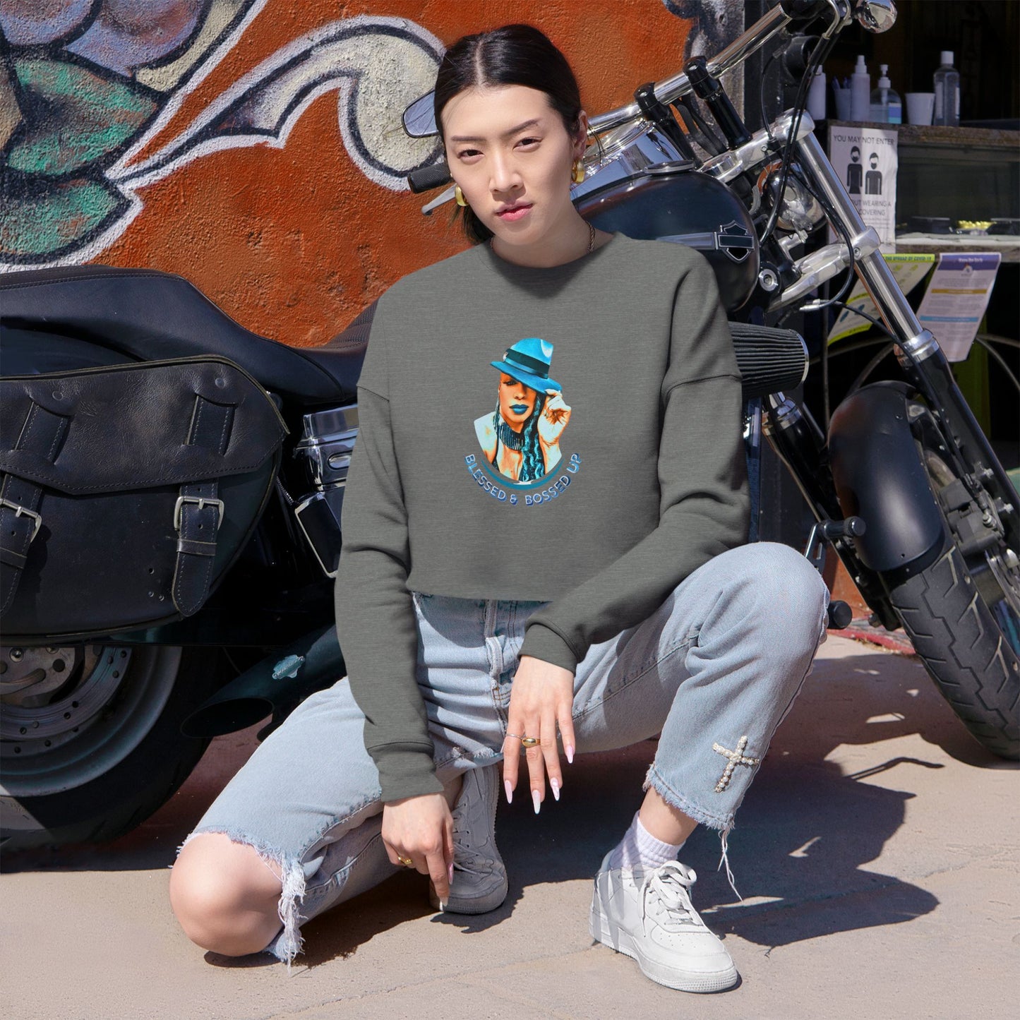 Blessed and Bossed Up Cropped Sweatshirt