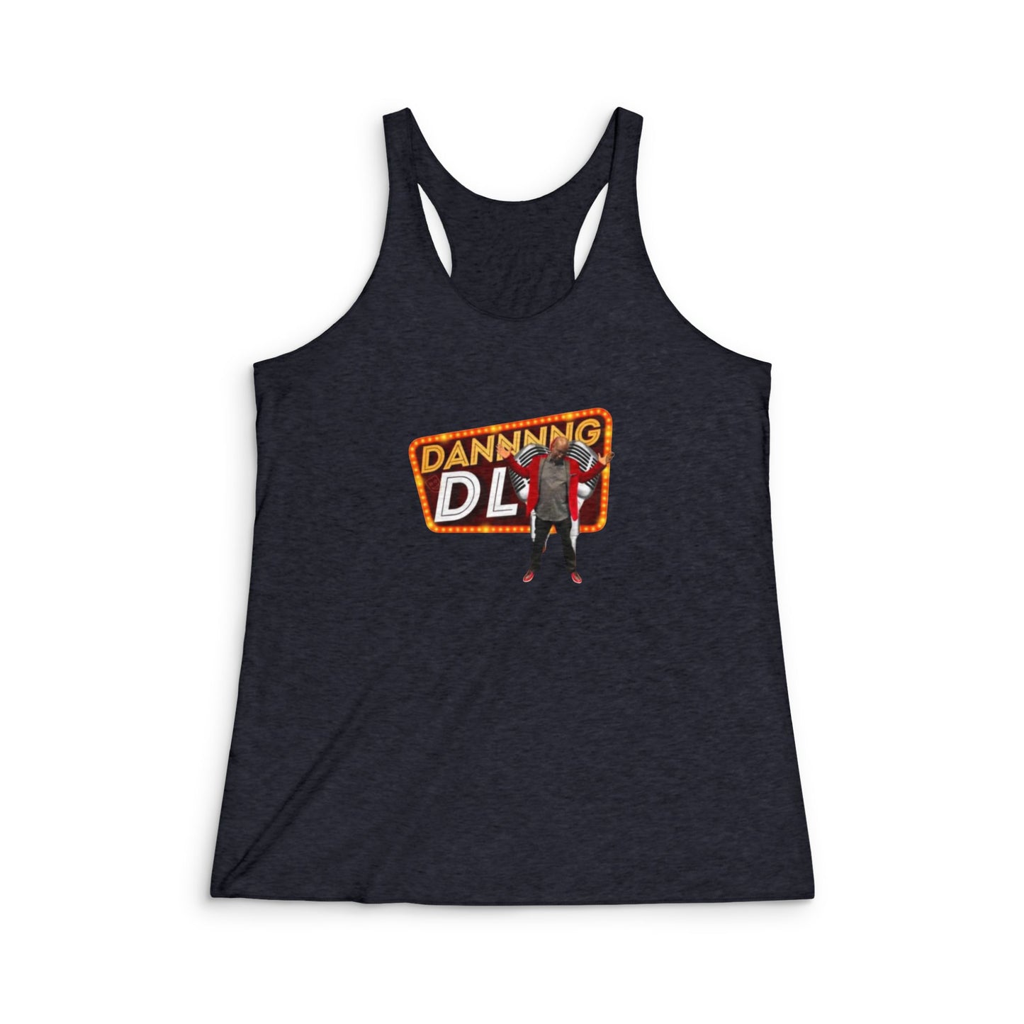 Dancing Diva Racerback Tank — Retro Neon 'Dancing Diva' Graphic