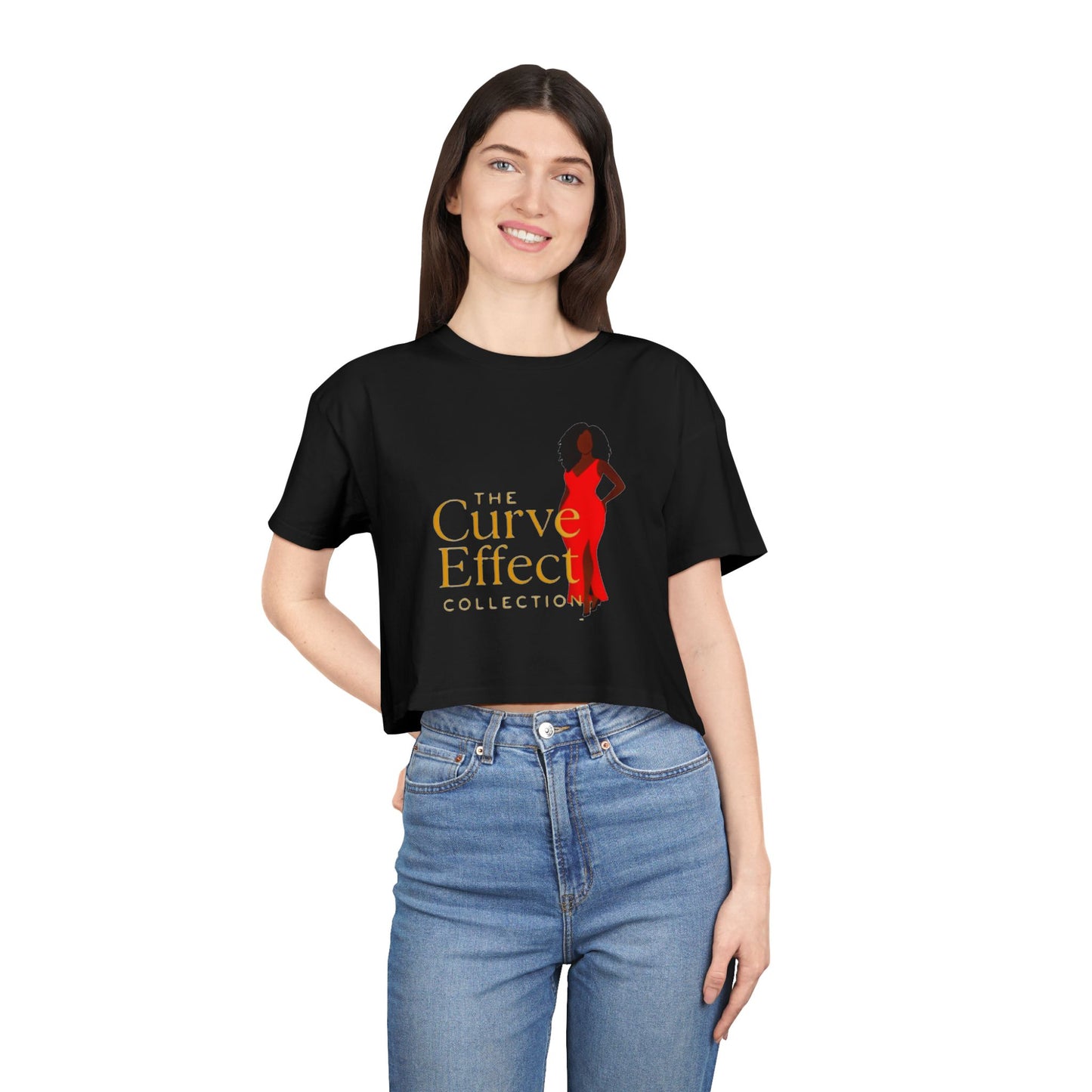 Curve Effect Women's Crop Tee - Empowering Fashion for Curvy Women, Trendy Top, Summer Style, Gift for Her, Casual Wear