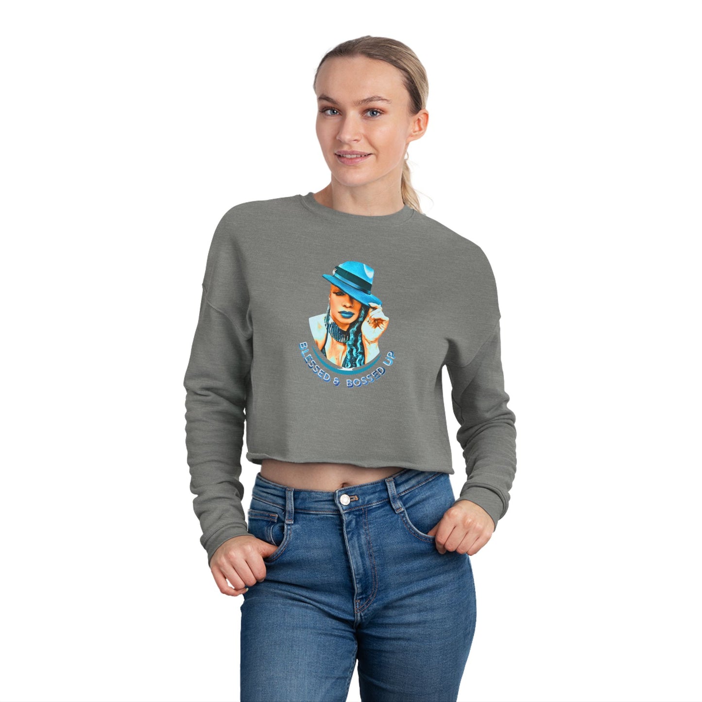 Blessed and Bossed Up Cropped Sweatshirt