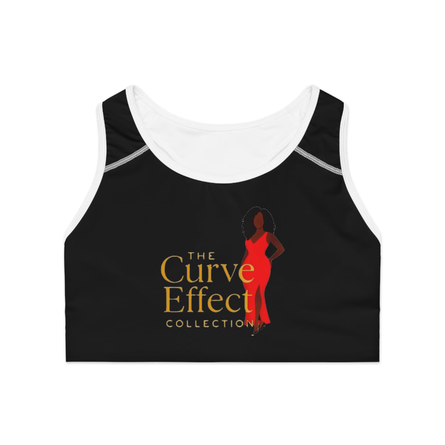 The Curve Effect Collection Sports Bra - Fun Workout Activewear, Fitness Gift, Comfortable Exercise Top, Unique Gym Apparel, Great for Dance Enthusiasts
