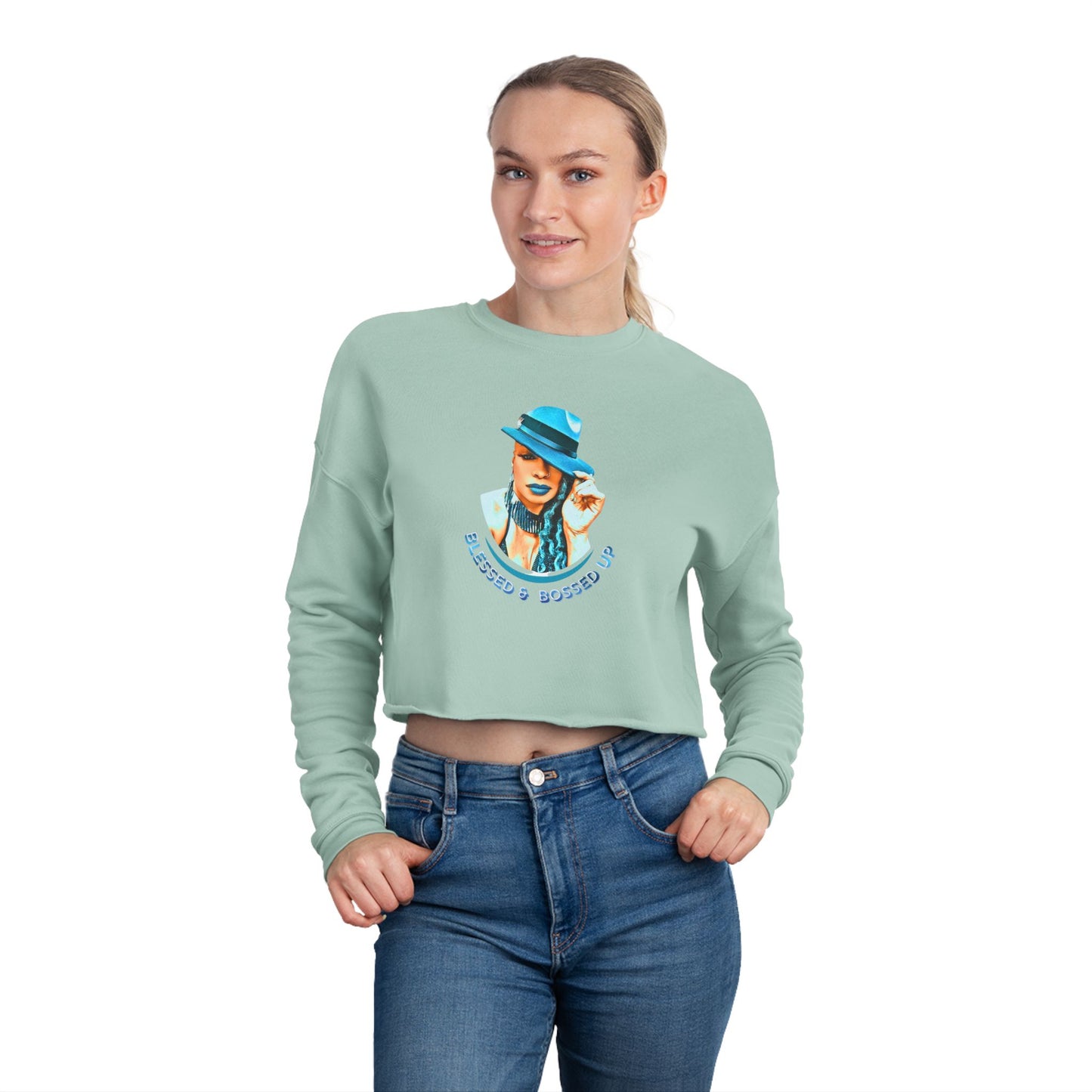 Blessed and Bossed Up Cropped Sweatshirt
