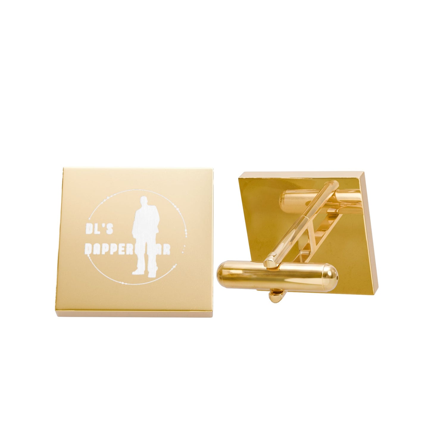 Gold Square Cufflinks — Minimal Silhouette Groom & Formal Dress Accessories