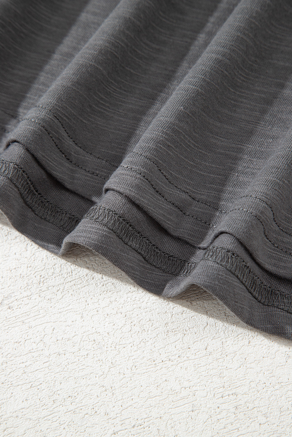 Dark Grey Double Ruffled Short Sleeve Plus Size Top